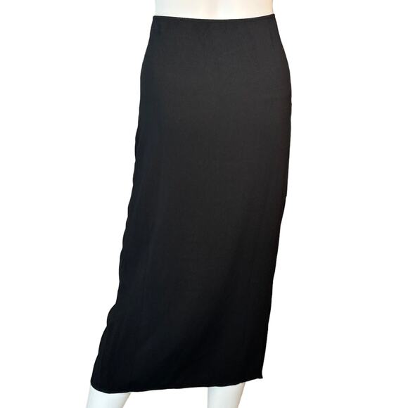 New ~ OPEN EDIT ~ Black Twist Front Midi Skirt Size M Holiday party - Picture 3 of 5